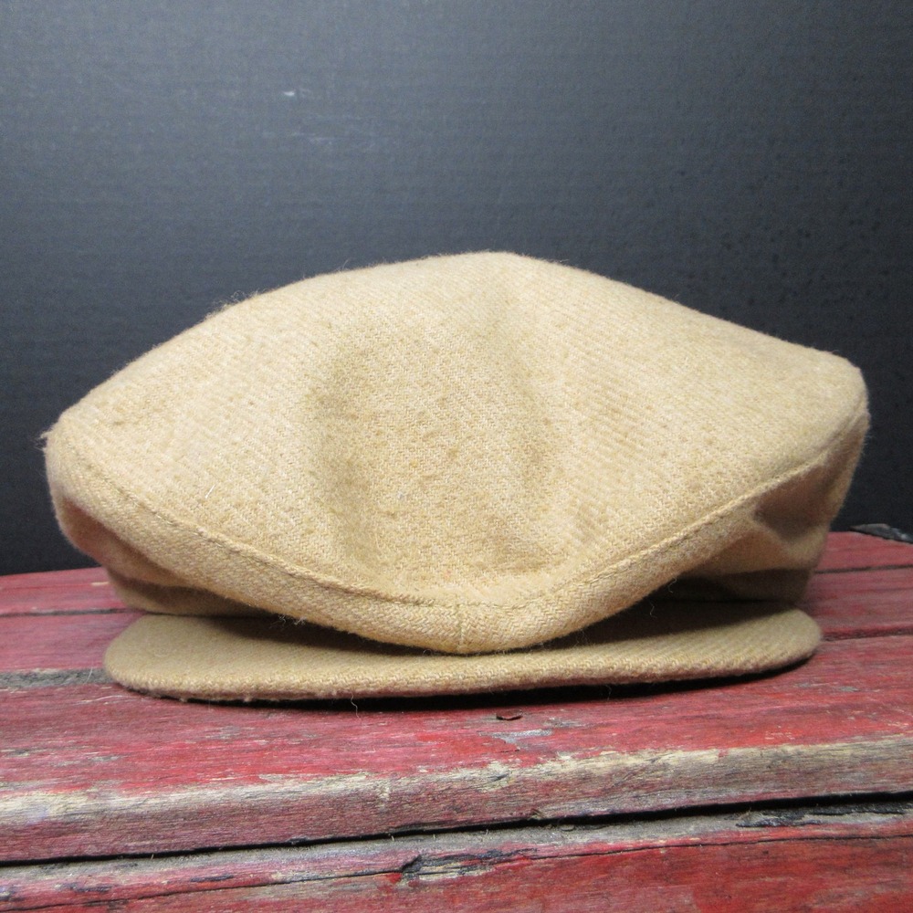VTG Country Gentleman Men's Tan Wool Blend Flat Cap Newsboy Driving Hat Size 7
